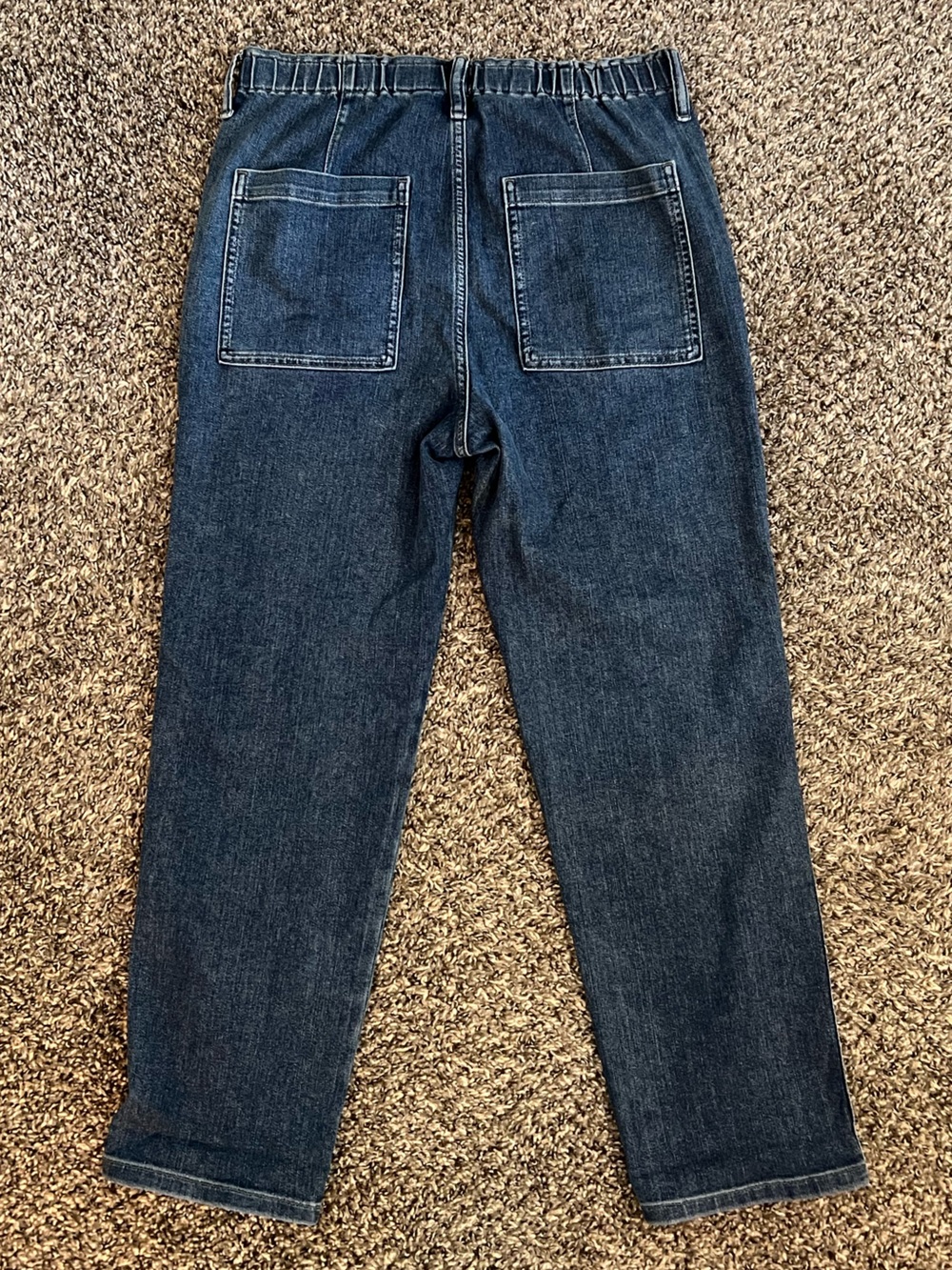 JCrew blue high-waisted straight-leg elastic stretch waist denim jeans comfort - Picture 5 of 7